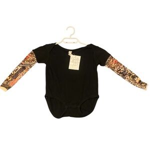 Infant age 2 funny tattoo sleeve onesie